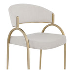 Privet Linen Textured Fabric Upholstered Dining Chair in Beige