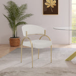 Privet Linen Textured Fabric Upholstered Dining Chair in Beige