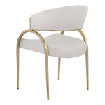 Privet Linen Textured Fabric Upholstered Dining Chair in Beige
