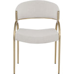 Privet Linen Textured Fabric Upholstered Dining Chair in Beige