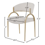 Privet Linen Textured Fabric Upholstered Dining Chair in Beige