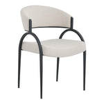 Privet Linen Textured Fabric Upholstered Dining Chair in Beige