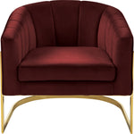 Carter Velvet Upholstered Accent Chair in Burgundy