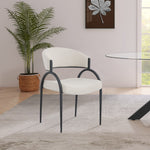 Privet Linen Textured Fabric Upholstered Dining Chair in Beige