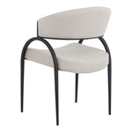 Privet Linen Textured Fabric Upholstered Dining Chair in Beige