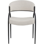 Privet Linen Textured Fabric Upholstered Dining Chair in Beige
