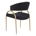 Privet Linen Textured Fabric Upholstered Dining Chair in Black