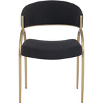 Privet Linen Textured Fabric Upholstered Dining Chair in Black