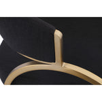 Privet Linen Textured Fabric Upholstered Dining Chair in Black