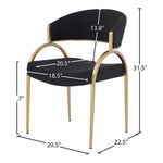 Privet Linen Textured Fabric Upholstered Dining Chair in Black