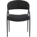 Privet Linen Textured Fabric Upholstered Dining Chair in Black