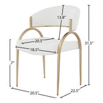 Privet Linen Textured Fabric Upholstered Dining Chair in Cream