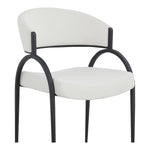Privet Linen Textured Fabric Upholstered Dining Chair in Cream