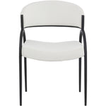 Privet Linen Textured Fabric Upholstered Dining Chair in Cream