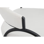 Privet Linen Textured Fabric Upholstered Dining Chair in Cream