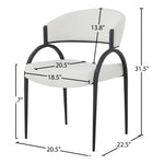 Privet Linen Textured Fabric Upholstered Dining Chair in Cream