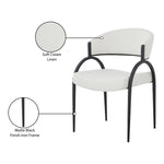 Privet Linen Textured Fabric Upholstered Dining Chair in Cream