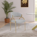 Privet Linen Textured Fabric Upholstered Dining Chair in Grey