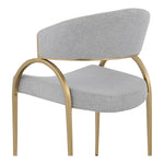 Privet Linen Textured Fabric Upholstered Dining Chair in Grey