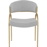 Privet Linen Textured Fabric Upholstered Dining Chair in Grey