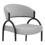 Privet Linen Textured Fabric Upholstered Dining Chair in Grey
