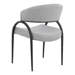 Privet Linen Textured Fabric Upholstered Dining Chair in Grey