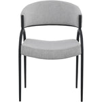 Privet Linen Textured Fabric Upholstered Dining Chair in Grey