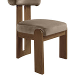 Arienzo Velvet Performance Fabric Upholstered Dining Chair in Taupe