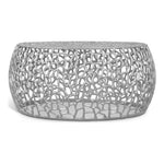 Priya Aluminum Coffee Table in Silver