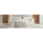 Priya Aluminum Coffee Table in Silver