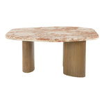 Puglia Marble Top And Oak Wood Base Coffee Table in Cream
