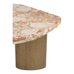 Puglia Marble Top And Oak Wood Base Coffee Table in Cream