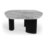 Puglia Marble Top And Oak Wood Base Coffee Table in White