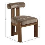Arienzo Velvet Performance Fabric Upholstered Dining Chair in Taupe