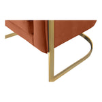Carter Velvet Upholstered Accent Chair in Cognac