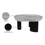 Puglia Marble Top And Oak Wood Base Coffee Table in White