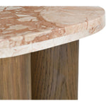 Puglia Marble Top And Oak Wood Base End Table in Cream