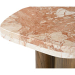 Puglia Marble Top And Oak Wood Base End Table in Cream
