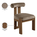 Arienzo Velvet Performance Fabric Upholstered Dining Chair in Taupe