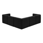 Quincy 95" Velvet Upholstered Comfort 5pc. Modular Sectional in Black