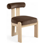 Arienzo Velvet Performance Fabric Upholstered Dining Chair in Brown