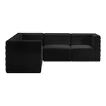 Quincy 95" Velvet Upholstered Comfort 5pc. Modular Sectional in Black