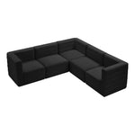 Quincy 95" Velvet Upholstered Comfort 5pc. Modular Sectional in Black