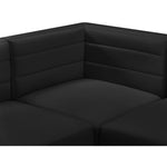 Quincy 95" Velvet Upholstered Comfort 5pc. Modular Sectional in Black