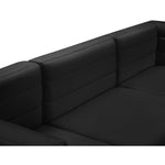 Quincy 95" Velvet Upholstered Comfort 5pc. Modular Sectional in Black