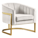 Carter Velvet Upholstered Accent Chair in Cream