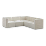 Quincy 95" Velvet Upholstered Comfort 5pc. Modular Sectional in Cream