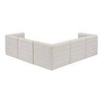Quincy 95" Velvet Upholstered Comfort 5pc. Modular Sectional in Cream