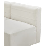 Quincy 95" Velvet Upholstered Comfort 5pc. Modular Sectional in Cream