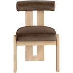 Arienzo Velvet Performance Fabric Upholstered Dining Chair in Brown